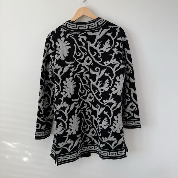 Soft Surroundings Mohair Wool Blend Bistro Floral Open Front Duster Cardigan PL - Picture 9 of 9